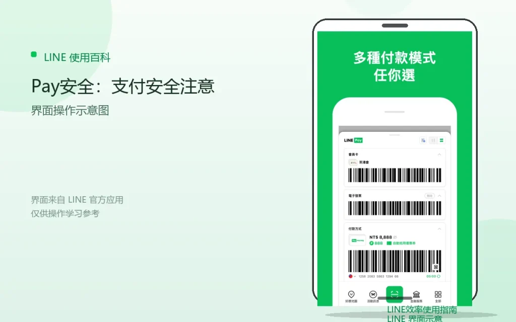 LINE Pay安全：支付安全注意配图