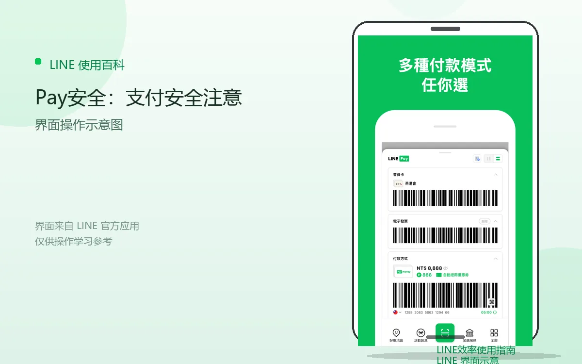 Pay安全：支付安全注意界面示意图